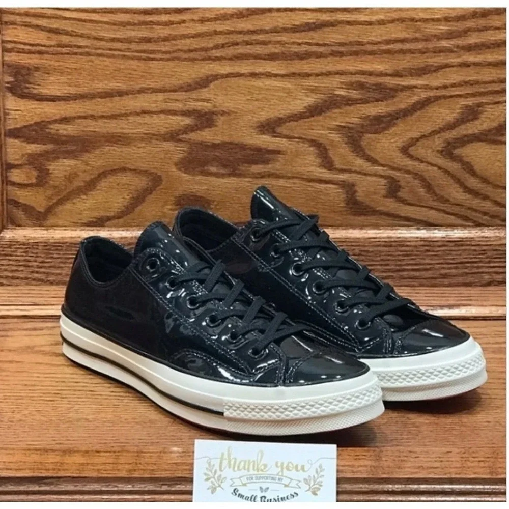 Converse Chuck 70 Ox Black Patent Leather Low Top Sneakers Size Womens 9